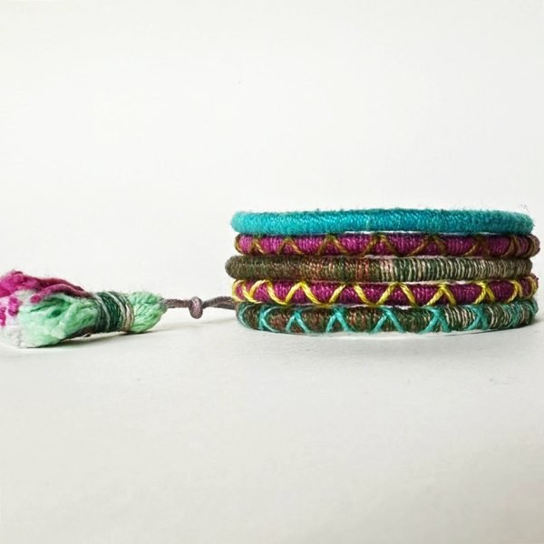 Pulseira 5 Cordinhas Folhagem - Imagem 4