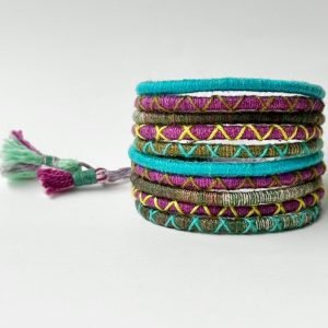 Pulseira 5 Cordinhas Folhagem