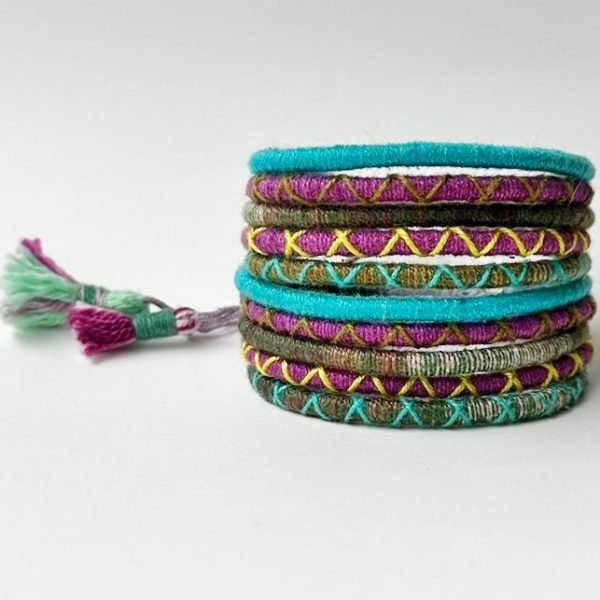 Pulseira 5 Cordinhas Folhagem